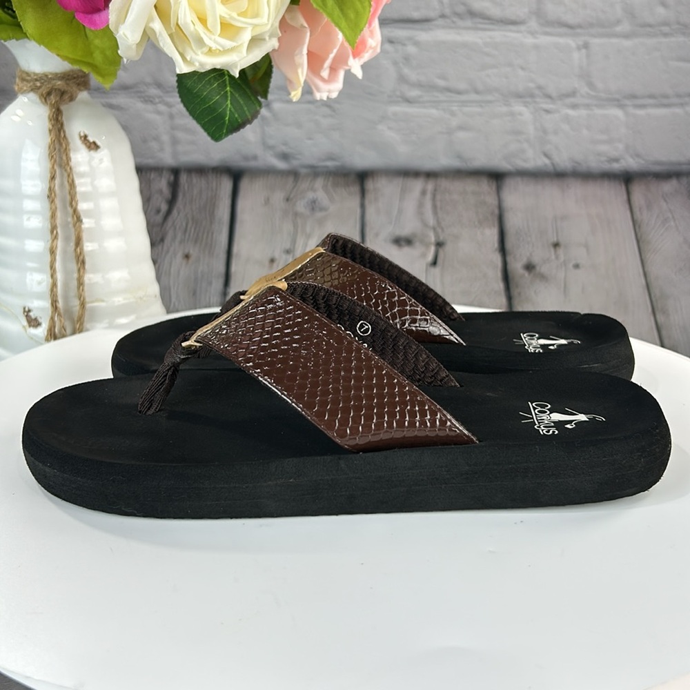 CORKYS ROYAL Brown Thong Slip On Soft Flip Flop Sandals - Picture 3 of 17